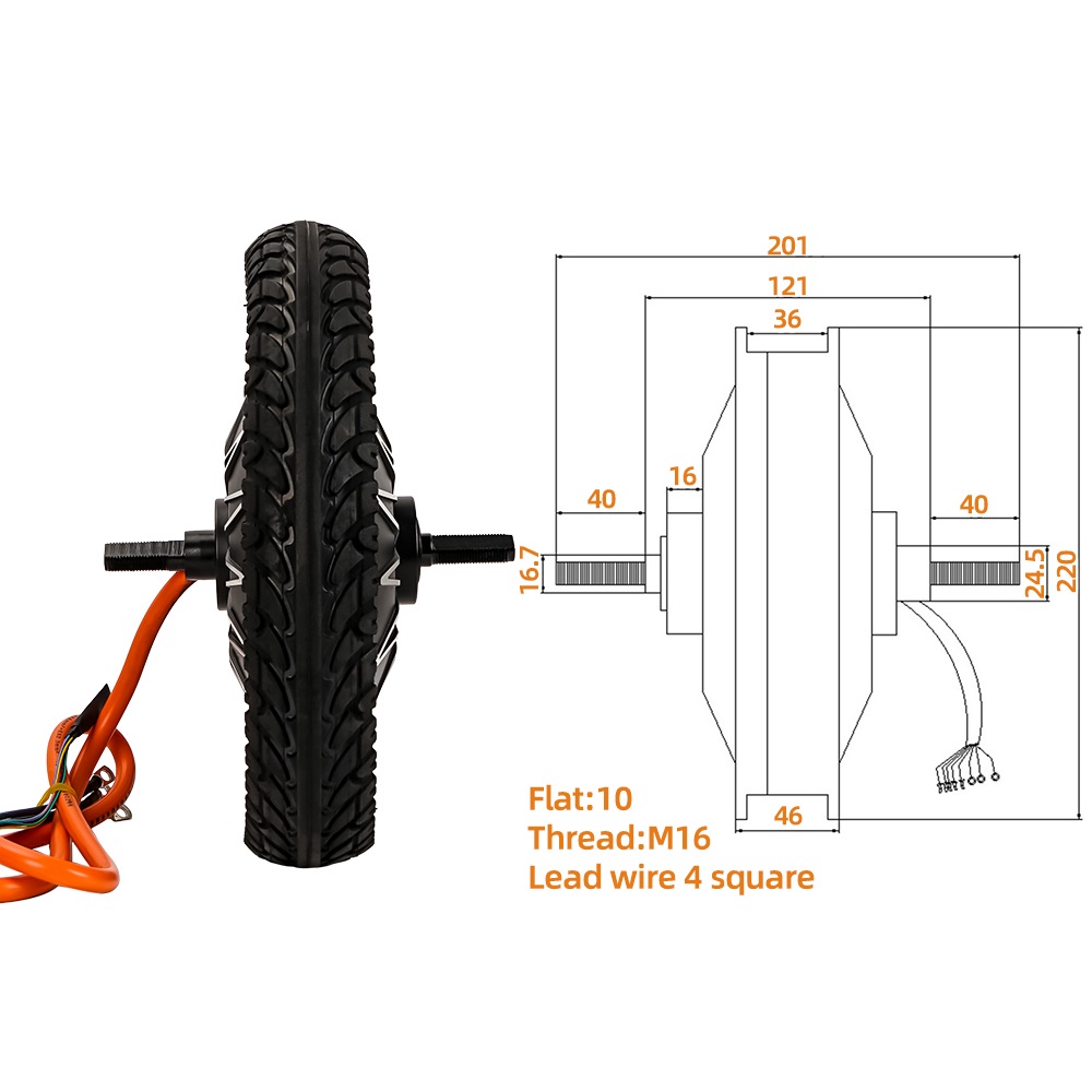 60V 5000W Brushless Hub Motor - Motor de ciclomotor con tracción en