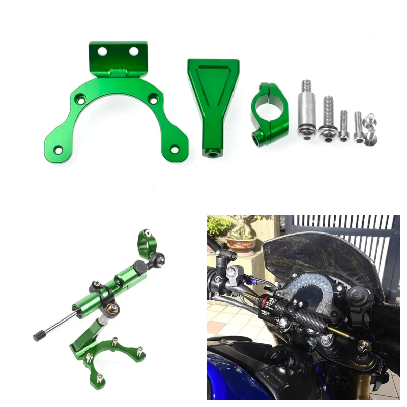 Steering Damper Stabilizer Kit Cnc - Amortiguador de Dirección de Fibra de