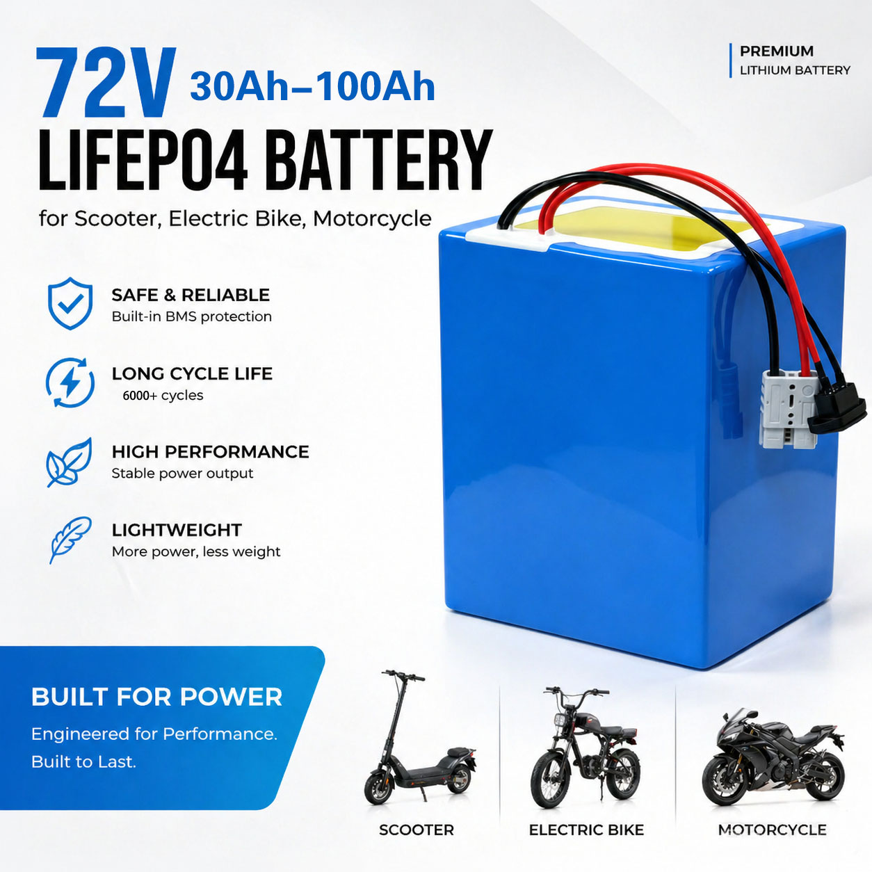 Paquete de Baterías de Litio L - 72V 30Ah Lifepo4 Battery Pack reseña y precio
