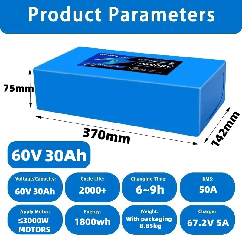 Batería de litio Aleaivy 60V 2 - 60V 30Ah 21700 Battery Pack reseña y precio