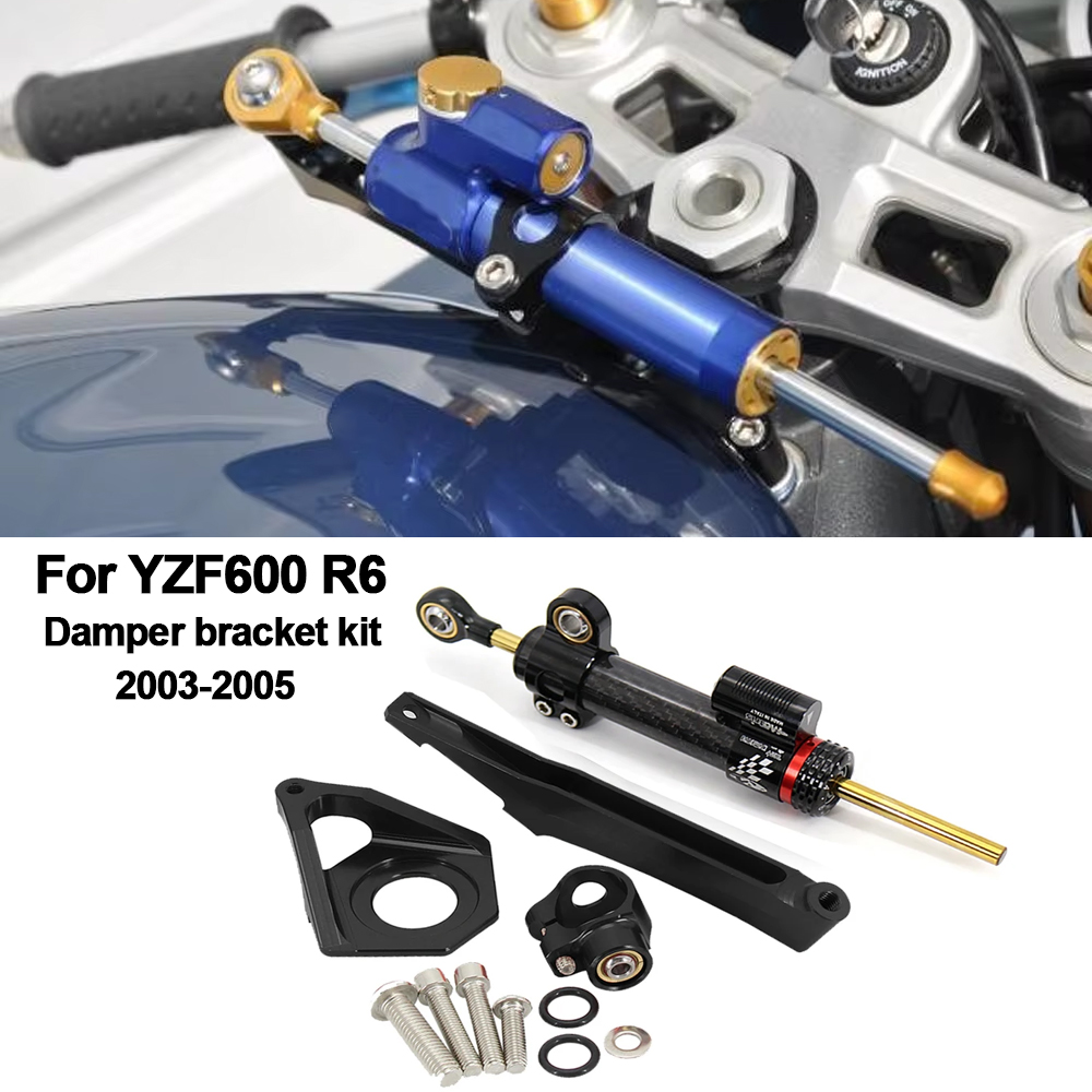 Para YAMAHA YZF600 R6 2003-200 - Steering Damper Stabilizer Kit Cnc reseña y precio