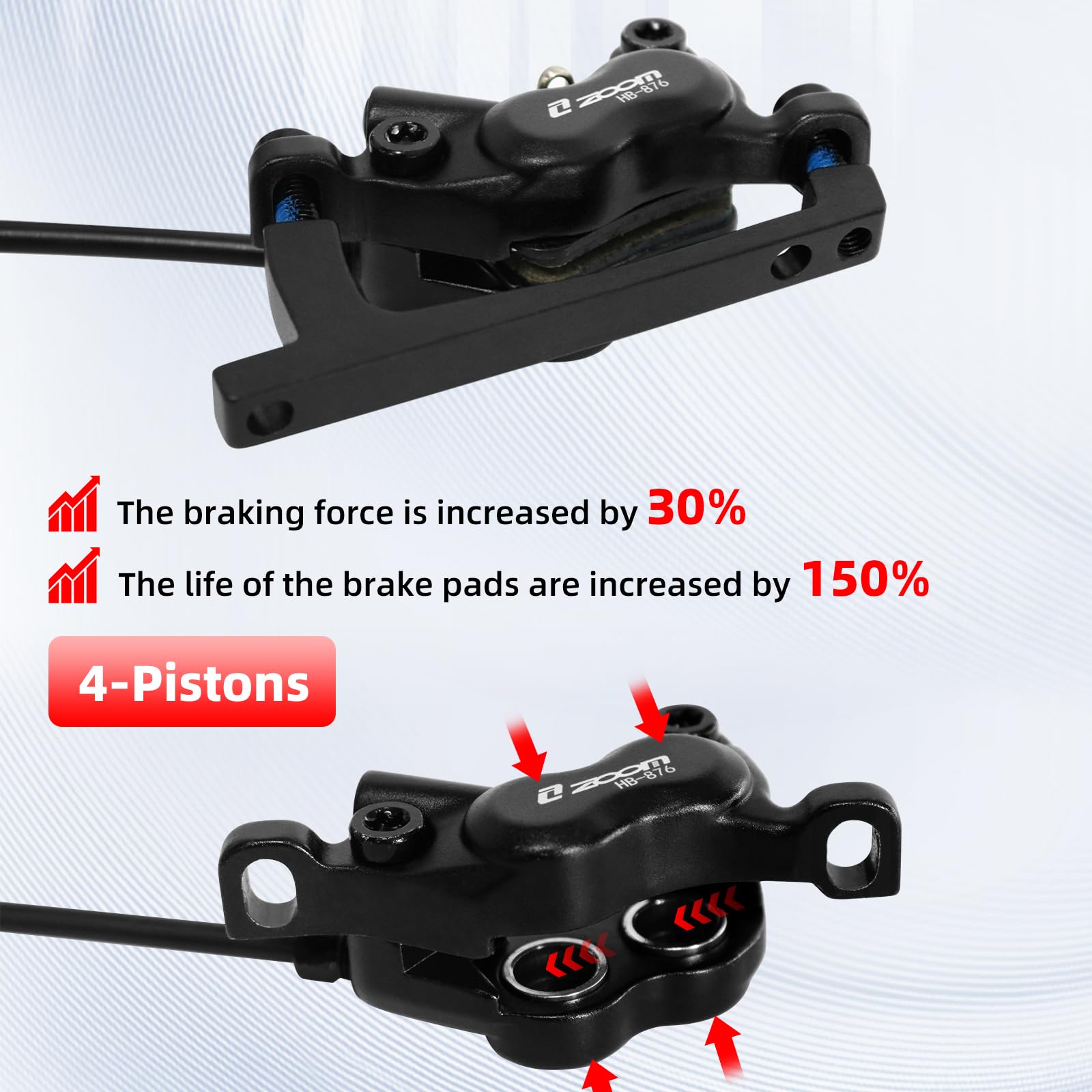 Juego de Frenos de Disco Hidrá - Zoom Hydraulic Brake 4 Piston E-Scooter reseña y precio