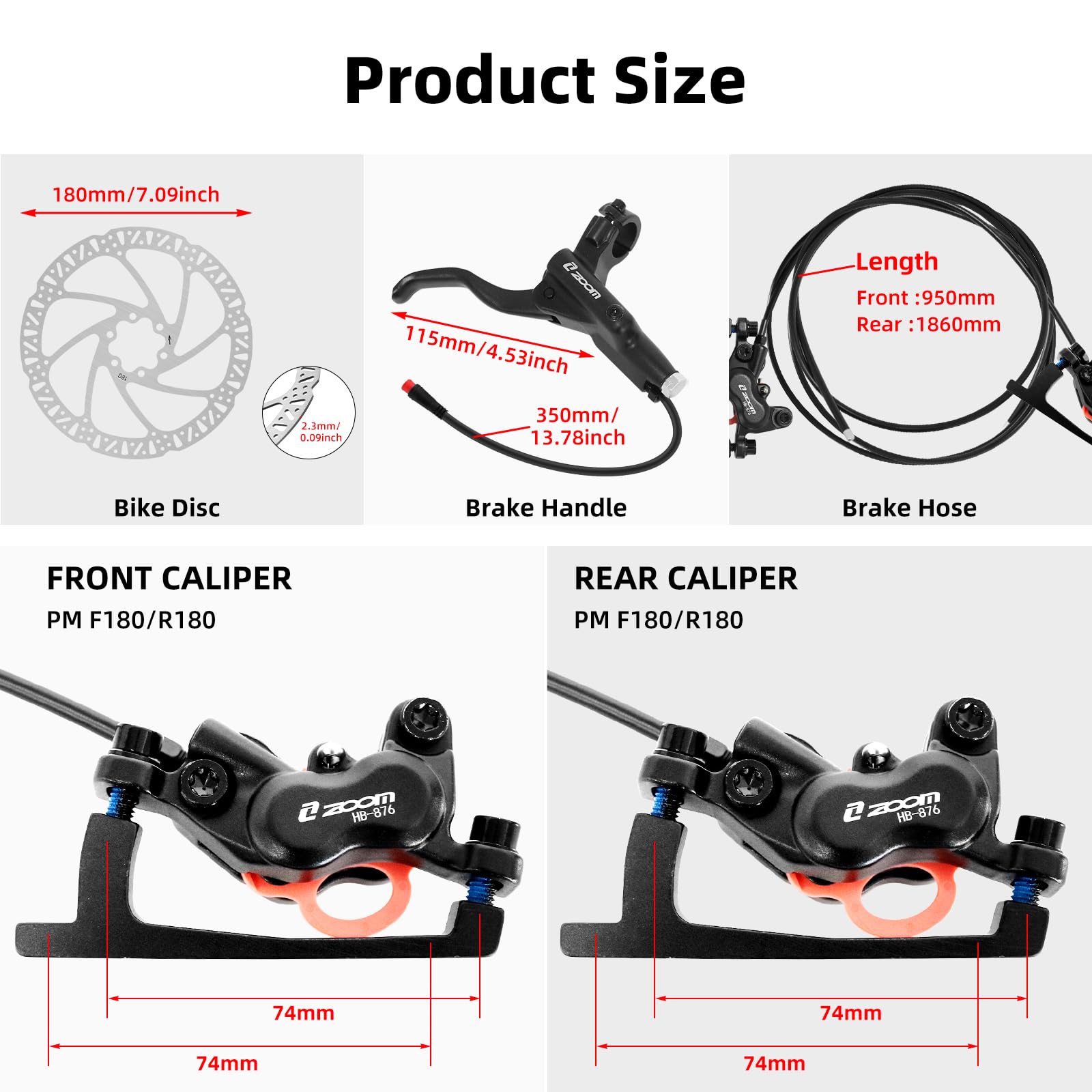 Juego de Frenos de Disco Hidrá - Zoom Hydraulic Brake 4 Piston E-Scooter reseña y precio
